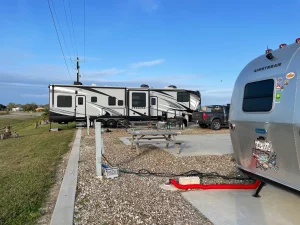RV back in on near the electric panel